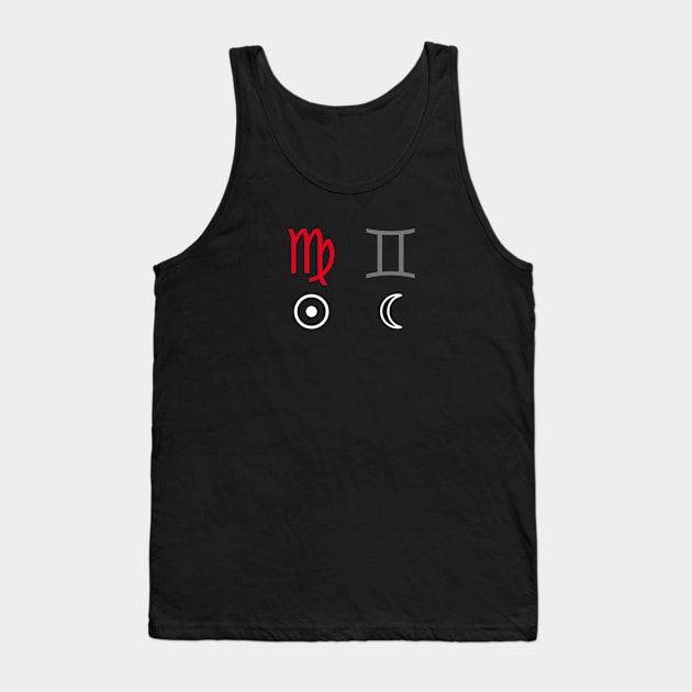 Virgo Sun Gemini Moon Zodiac Sign Tank Top by Horosclothes